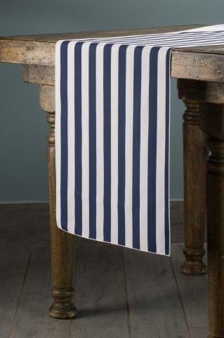 Specialty Stripe Navy and White table runner